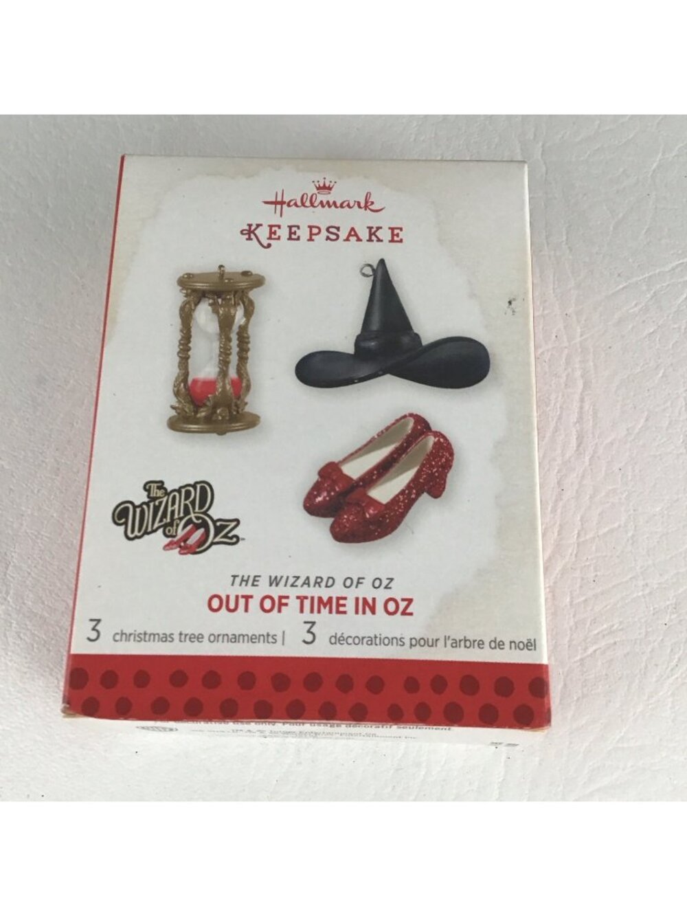 Hallmark Wizard of Oz Out of Time in Oz Hourglass Hat Shoe Ornament Set New 2013